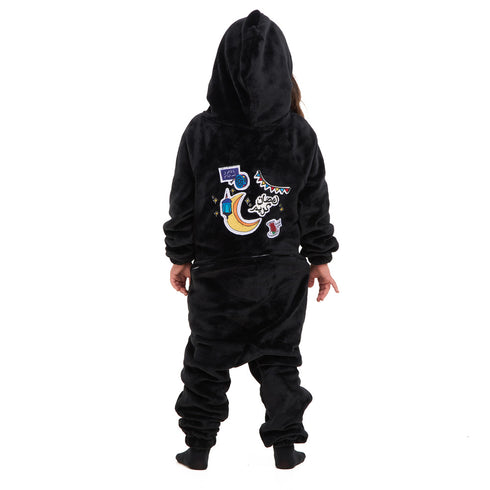 Snuggs Kids Blanket Onesie Black هلال رمضان